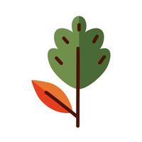 Plant leaf with two leaves line and fill style icon vector design