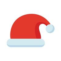 happy merry christmas santa hat flat style icon vector
