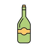 beverage bottle green line and fill icon vector