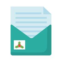 christmas envelope mail flat style icon vector