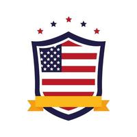 united states of america flag in shield vector