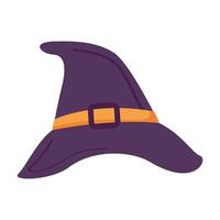 halloween, sombrero de bruja, aislado, icono vector