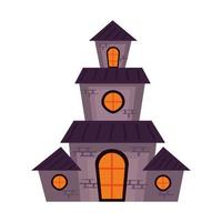 halloween haunted castle building facade vector