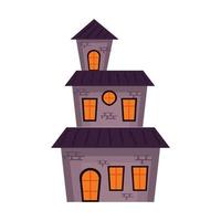 icono de edificio de castillo embrujado de halloween vector