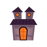 icono de edificio embrujado del castillo de halloween vector