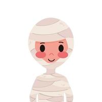 little boy with mummy disguise character vector