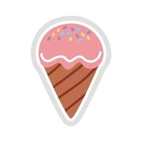 ice cream sticker flat style icon vector