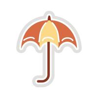 umbrella sticker flat style icon vector