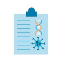 covid19 particle and dna molecule in medical order flat style icon vector