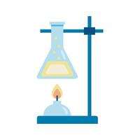 medical tube test flask in burner laboratory flat icon vector