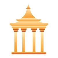 chinese tower columns structure icon vector