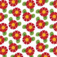 beautiful red flowers garden pattern background vector