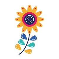 beautiful sunflower garden flat style icon vector