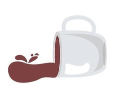 spilled coffee in ceramic cup drink icon vector