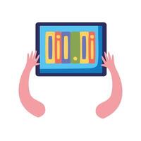 ebooks technology in tablet device icon vector