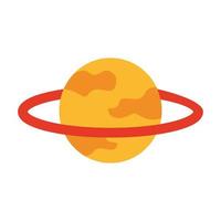 icono de estilo plano de planeta esfera saturno vector