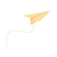 airplane paper flying flat style icon vector