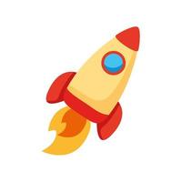 rocket launcher spaceship flat style icon vector