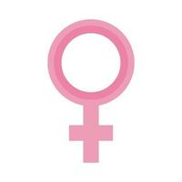 símbolo de género femenino con icono de estilo plano vector