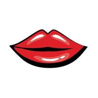 Pop art mouth closed fill style icon vector
