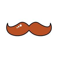 bigote hipster línea e icono de estilo de relleno vector