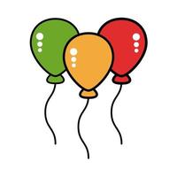 balloons helium colors line and fill style icon vector