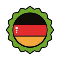 tapa de cerveza con la línea de la bandera de Alemania y el icono de estilo de relleno vector