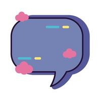 slang speech bubble with clouds line and fill style vector