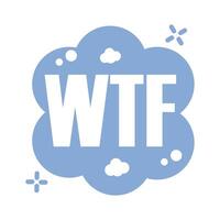 slang cloud expresion with wtf word silhouette style vector