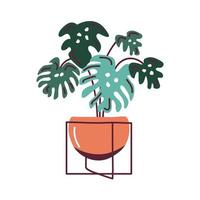 house plant in pot base scandinavian style vector