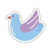 dove sticker flat style icon vector