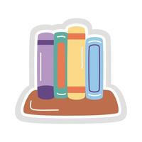 icono de estilo plano de etiqueta de libros vector