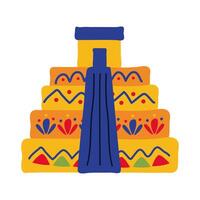 pyramid mayan flat style icon vector