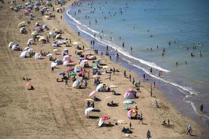 City, Country, MM, DD, YYYY - Beach in Rabat Morocco photo