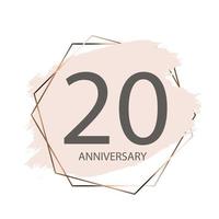 Celebrating 20 Anniversary emblem template design poster background vector