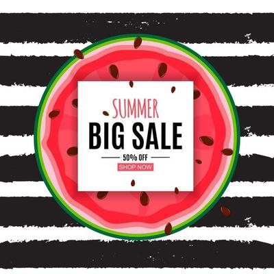 Abstract Summer Sale Background with Watermelon