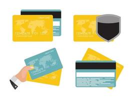 Credit Card Icon Flat Concept Collection Set vector