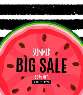 Abstract Summer Sale Background with Watermelon