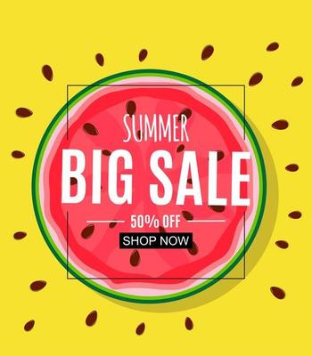 Abstract Summer Sale Background with Watermelon