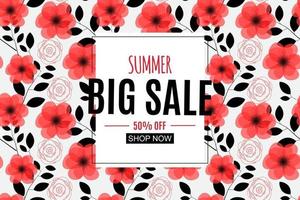 Abstract Summer Sale Background with Frame vector