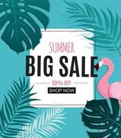 Abstract Summer Sale Background with Frame vector