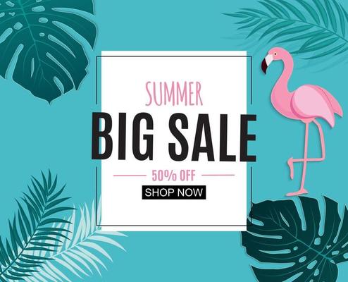 Abstract Summer Sale Background with Frame