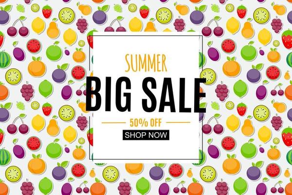 Abstract Summer Sale Background with Frame