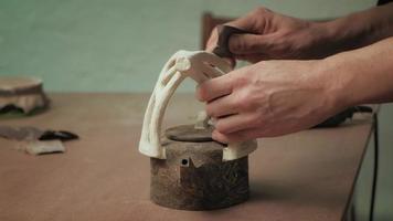 Ceramic workshop making pottery