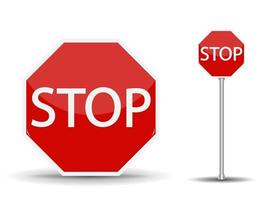 Red road sign Stop vector