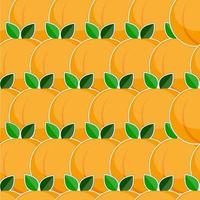 Seamless pattern with peach fruits in flat style vector