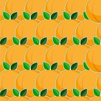 Seamless pattern with peach fruits in flat style vector