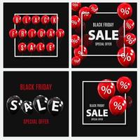 Black Friday Sale Balloon Concept of Discount Special Offer Template vector