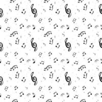 Seamless pattern from Set of musical notes and Treble clef vector