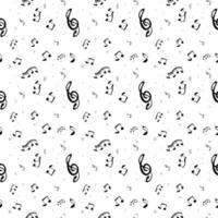 Seamless pattern from Set of musical notes and Treble clef vector